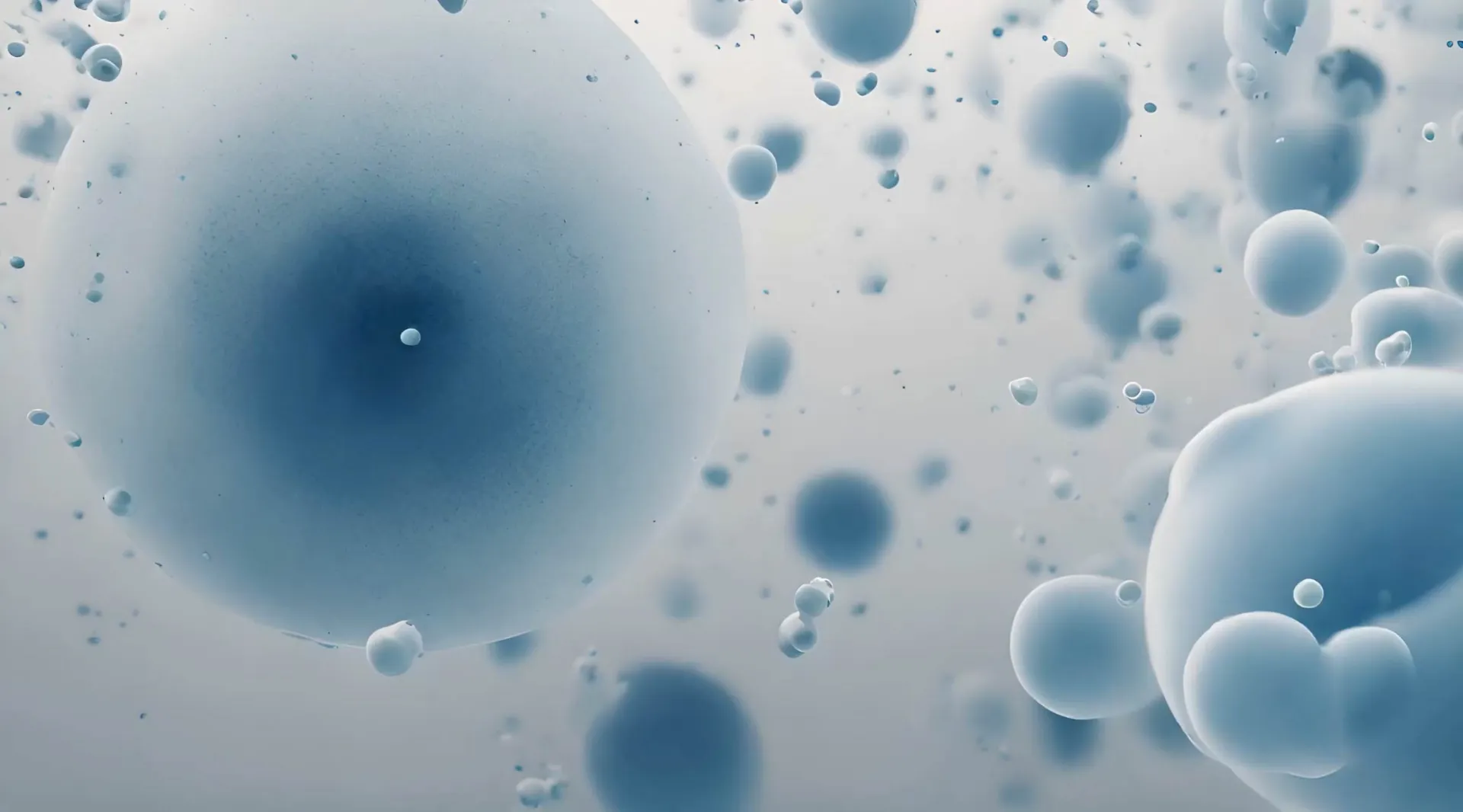 Microscopic Serenity Blue Bubbles Backdrop